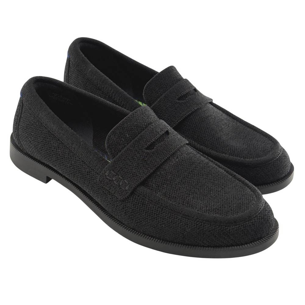 Rothy's Penny Loafers Revelvet Black Women Size 8 Classic Preppy Minimalist